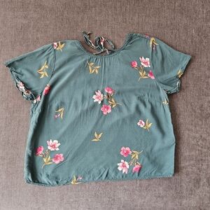 Abercrombie & Fitch Teal Floral Blouse